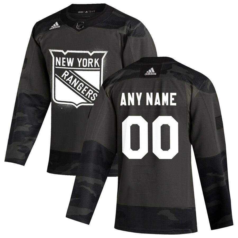 New York Rangers Adidas 2019 Veterans Day Authentic Custom Practice NHL Jersey Camo->customized nhl jersey->Custom Jersey